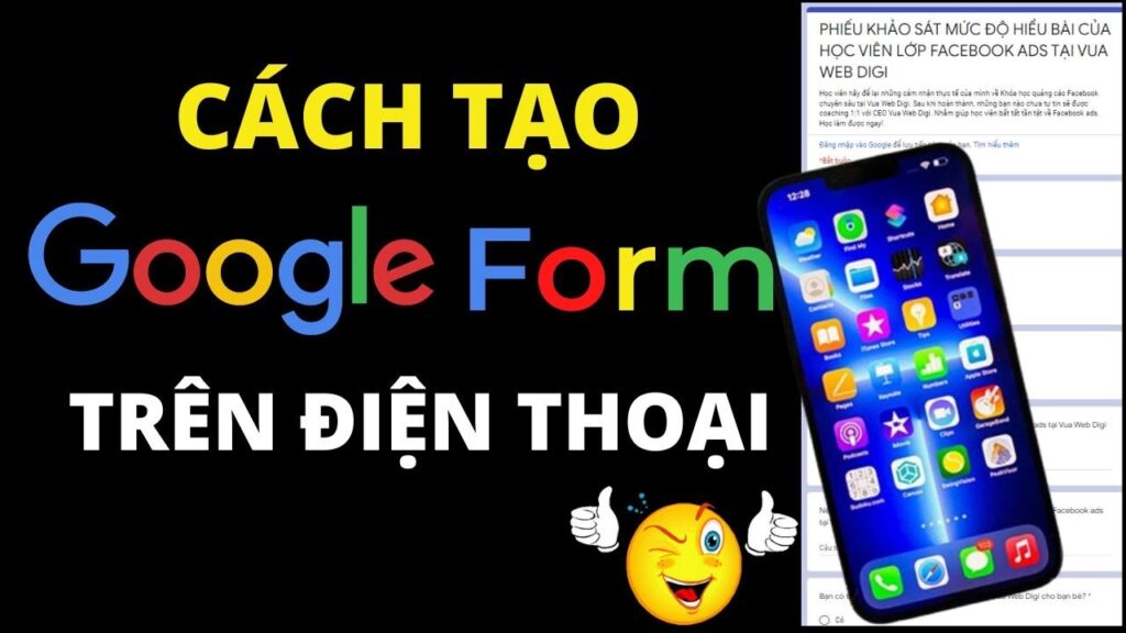 Cách tạo Google biểu mẫu trên điện thoại chi tiết