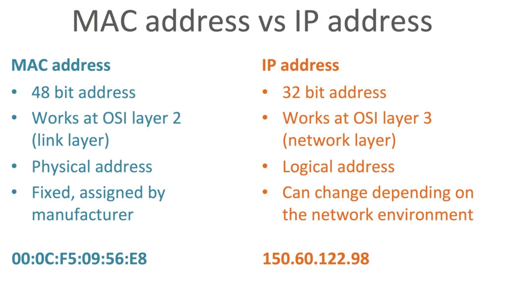 MAC Address vs IP Address: What's the Difference?